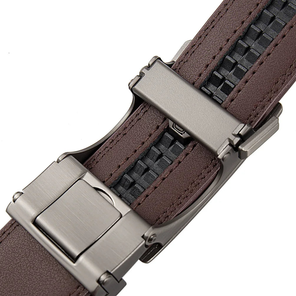 Men's Genuine Leather Belt - Automatic Adjustment Black/Brown