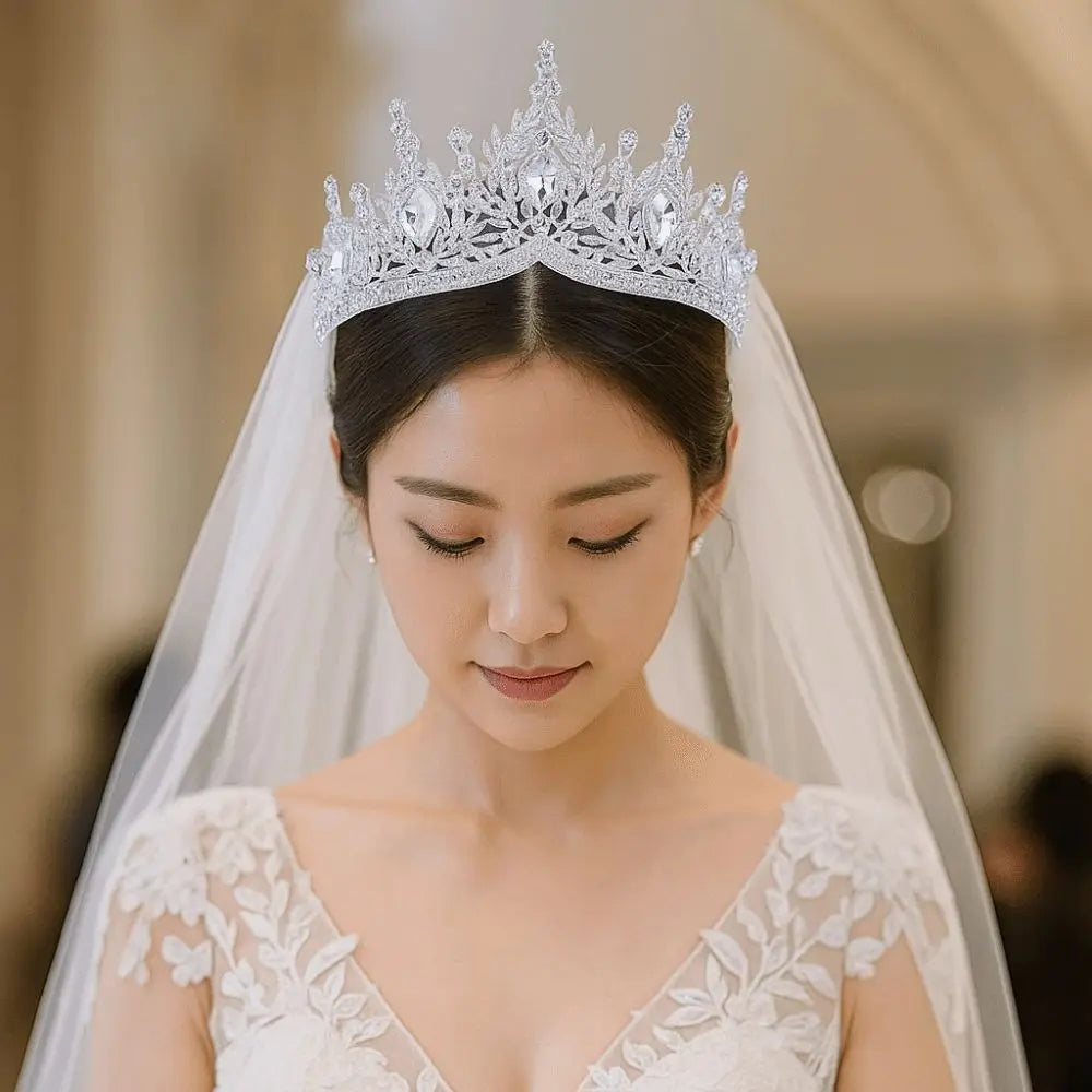 Vương Miện Pha Lê Cổ Điển Sang Trọng Nữ Hoàng