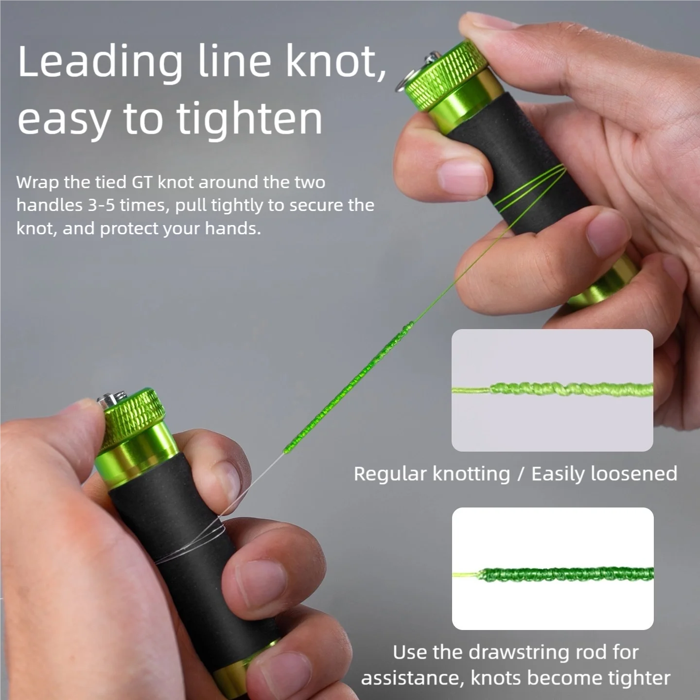 Aluminum Alloy Anti-Slip Knot Puller Tool - Line Pulling & Hook Tying Tool,Hand Protection FG/Blood Knots Multiuse Bobbin Knotte