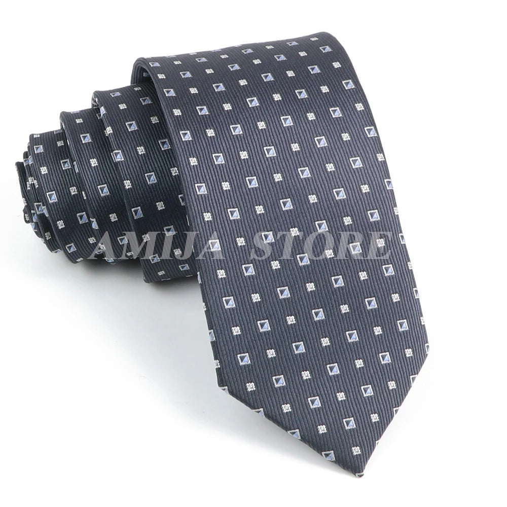 Cà vạt nam cao cấp chấm bi xám 6.5cm thời trang