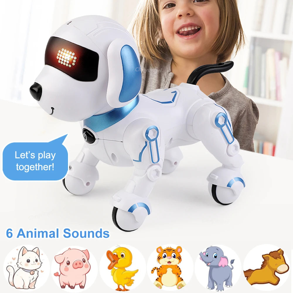 RC Robot Dog Electronic Stunt Pet Interactive Touch Programmable Smart Walking Dancing Kids Birthday Gift for Kids Boys Girls - Daisan Mart