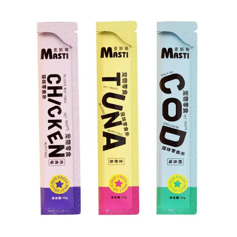 Soft Chicken and Fish Sticks 15g - Nutritious for Cats