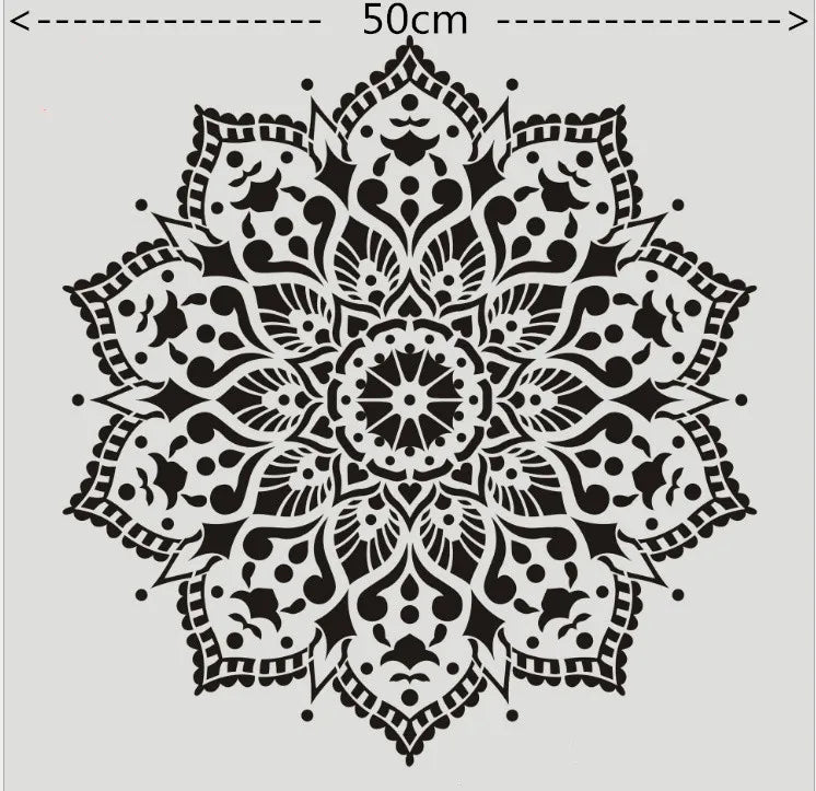 50*cm size diy craft mandala mold for painting stencils stamped photo album embossed paper card on wood, fabric, wall