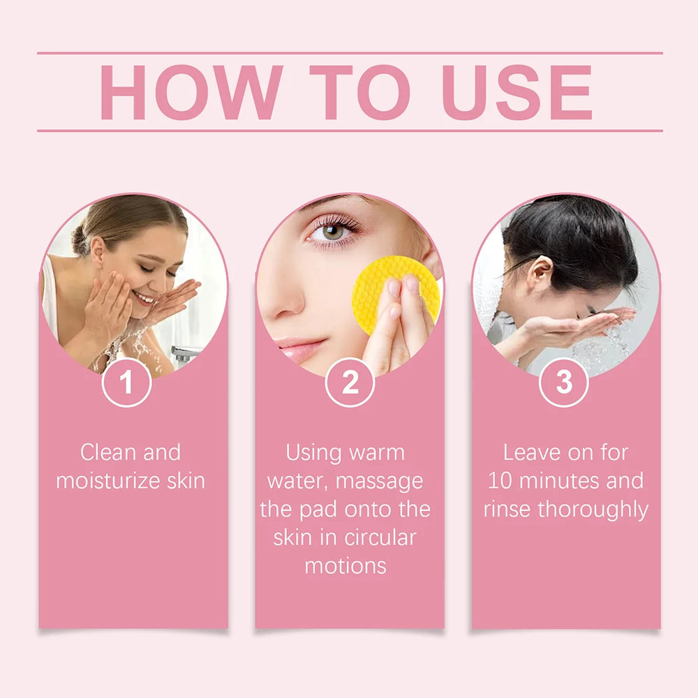 Turmeric Face Cleanser + Turmeric Kojic Acid Facial Exfoliating Cleansing Pads Reduce Dark Spots Skin Brightening Face Care Set