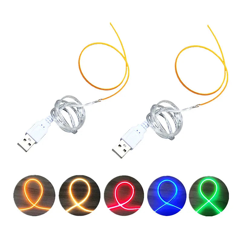 Dây Đèn LED Dẻo USB 5V Sáng 360° DIY Quà Tặng