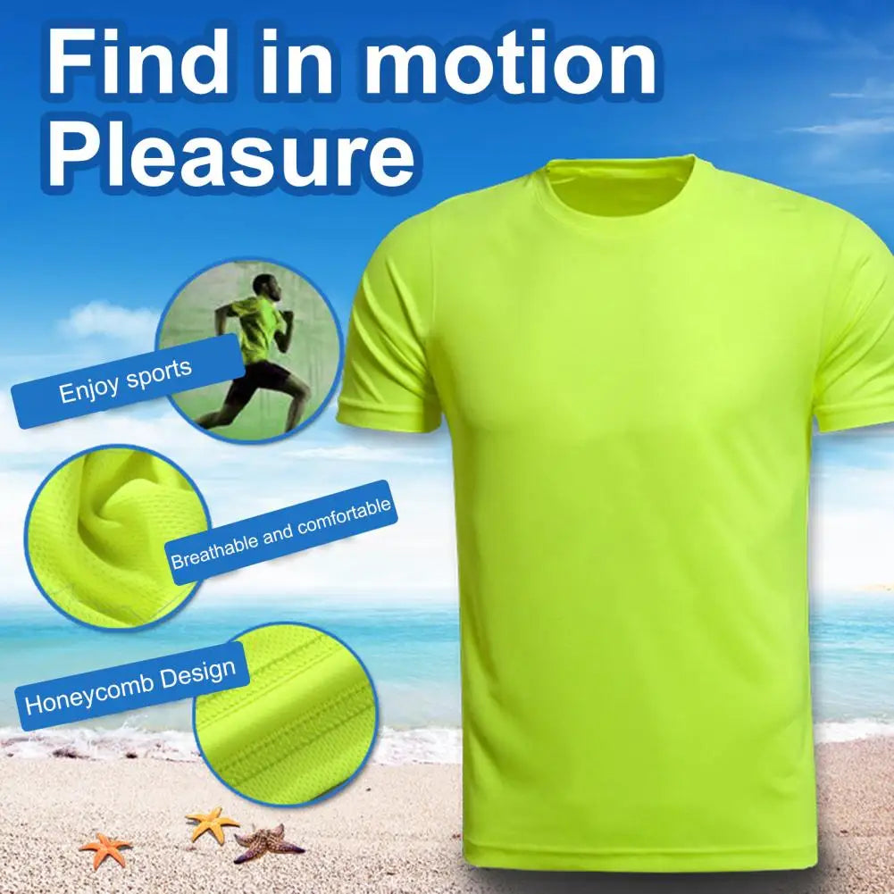 Unisex Quick Dry Running T-Shirt with Exquisite Edges