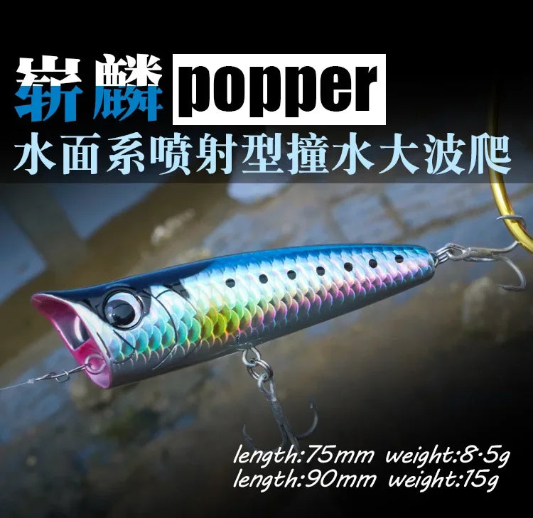 Mồi Giả Câu Cá MUKUN Popper Nổi 8.5-30g