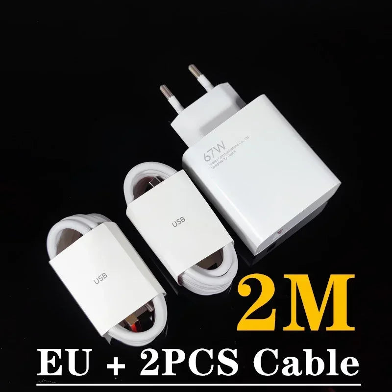 67W charger Xiaomi EU Redmi Note 11 pro Fast charge 1M 1.5M 2M 6A Type C cable 65W 55W 33W For Redmi note 11 9 10 pro mi 11 Pro