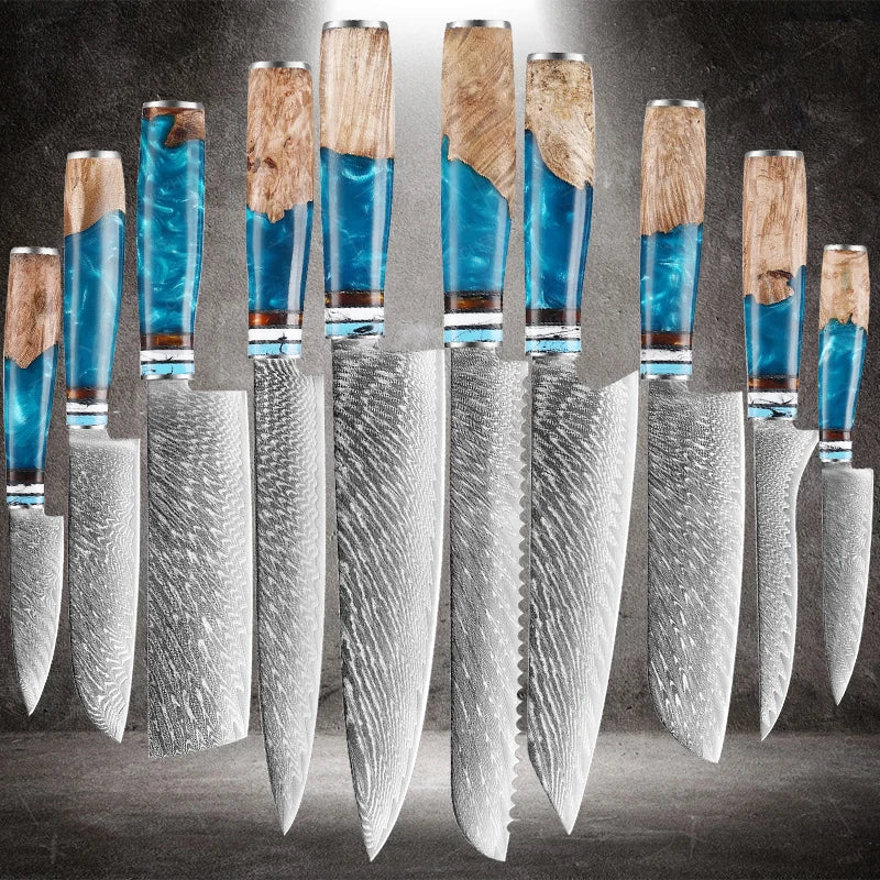 Damascus Kitchen Knife Set - Sharp and Multi-Purpose Japanese