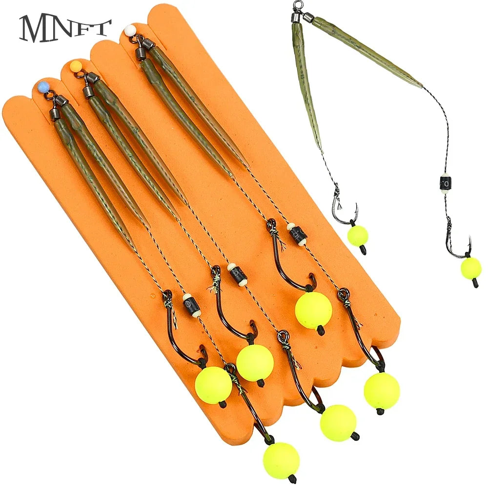 MNFT 3Sets Carp Fishing Rigs with Ready-Made Hair Hooks Size 3#-10# Pesca Hook Fishing Lure Tackle for Carp Fishing