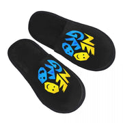 Neo Geo Logo Printed Warm Furry Slippers Gamer Style
