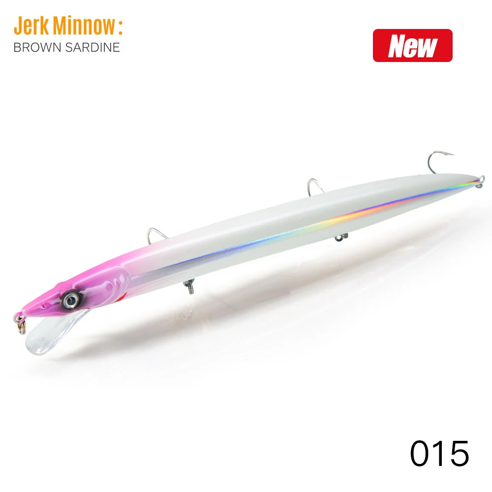 Hunthouse Floating Minnow Fishing Lure 143mm 14g Sandeel Jerkbait Wobblers Minnow Biat Fishing Tackle For Sea Bass Pike LW402