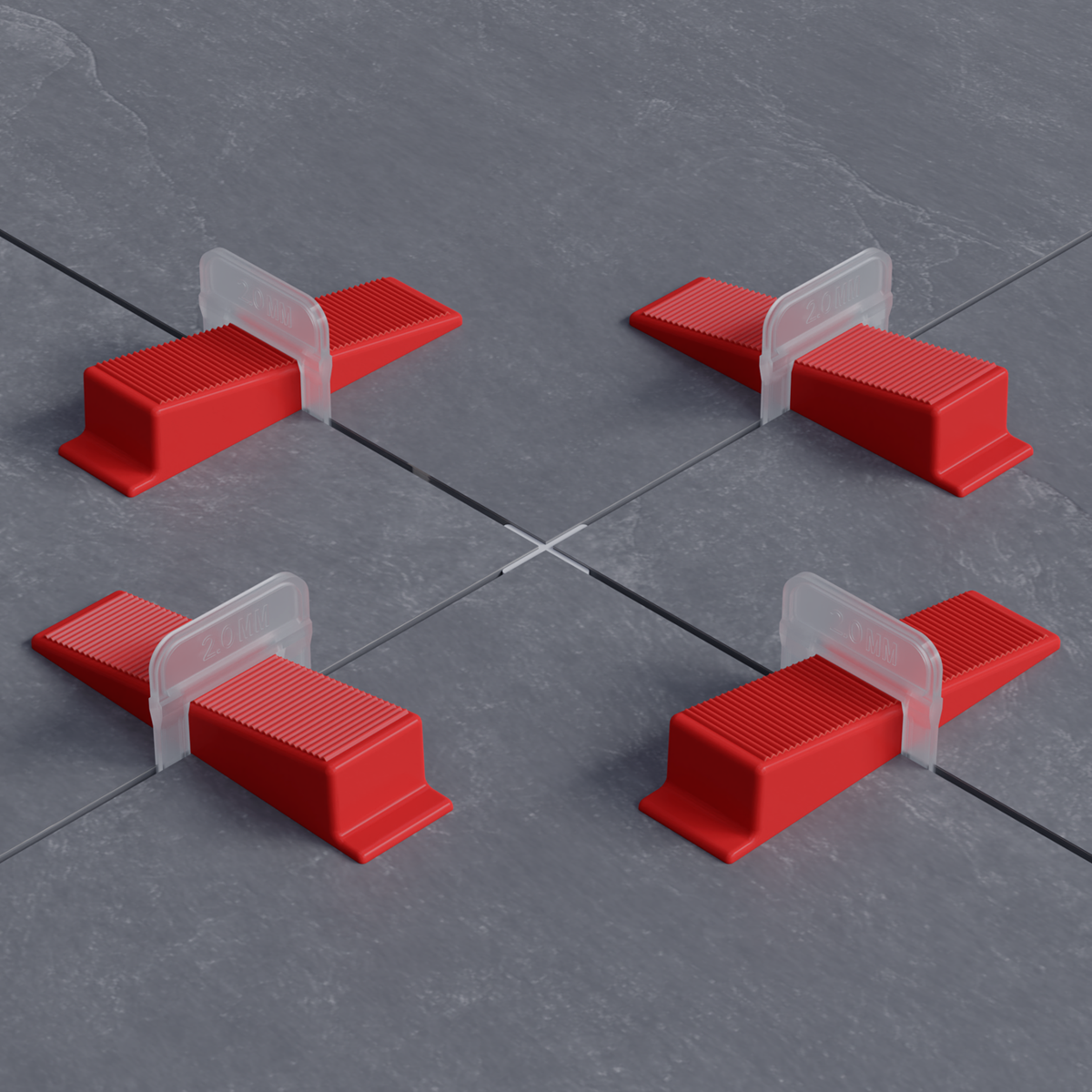 Advanced tile positioning and leveling solution for large format and porcelain tiles 