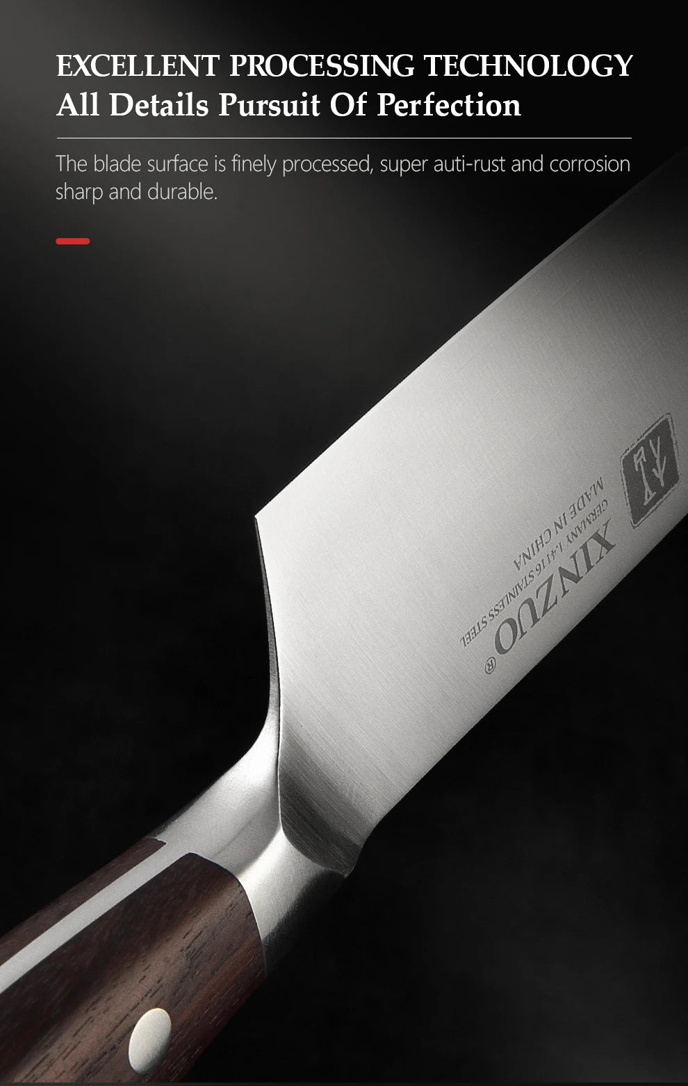 XINZUO 7-Piece Kitchen Knife Set Made of High-Quality German Steel