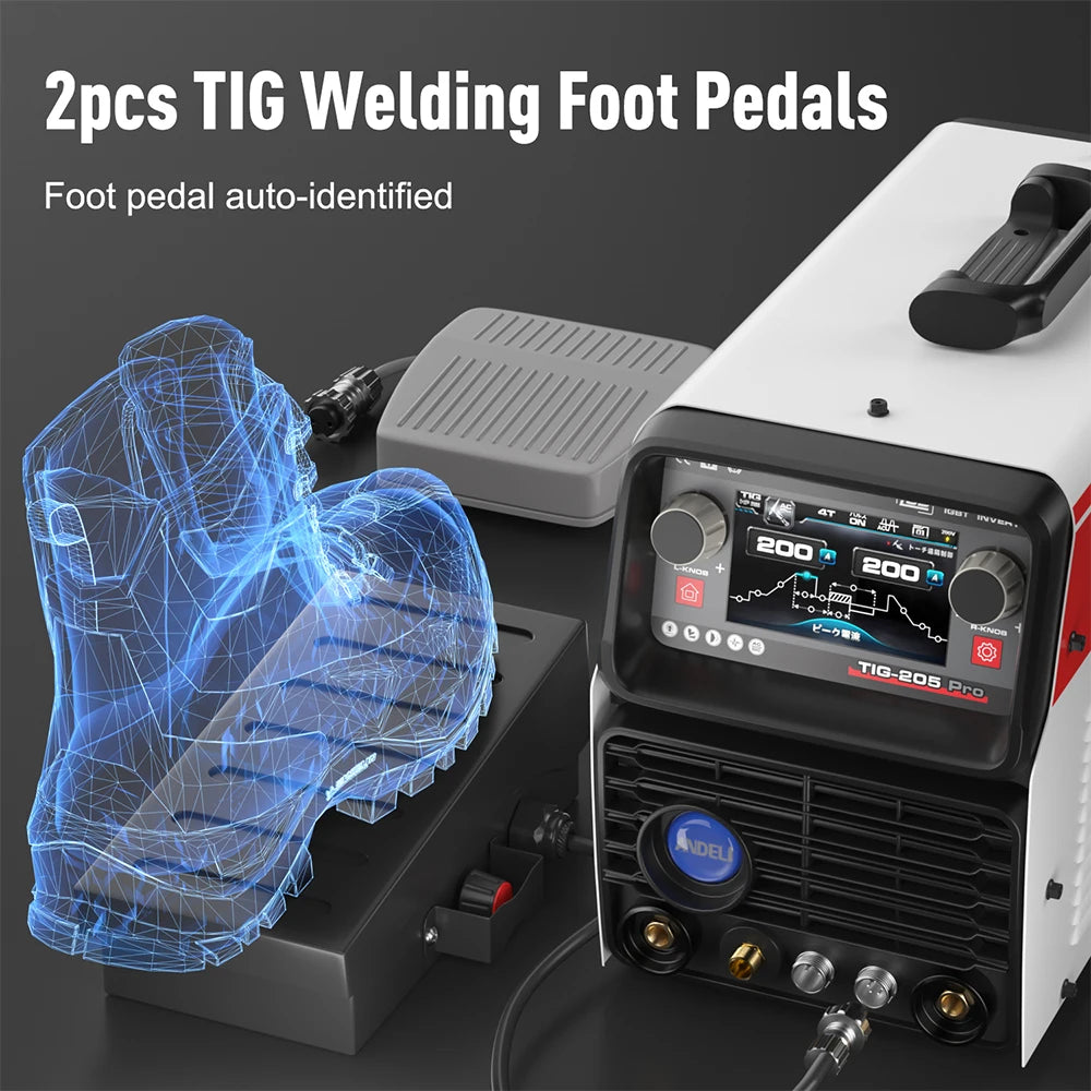 ANDELI AC/DC TIG Welding Machine TIG Pulse Stick/Spot/Aluminum Welding/Cold TIG Welder Square/Trapezoid/SINE Wave MultiProcess - Daisan Mart