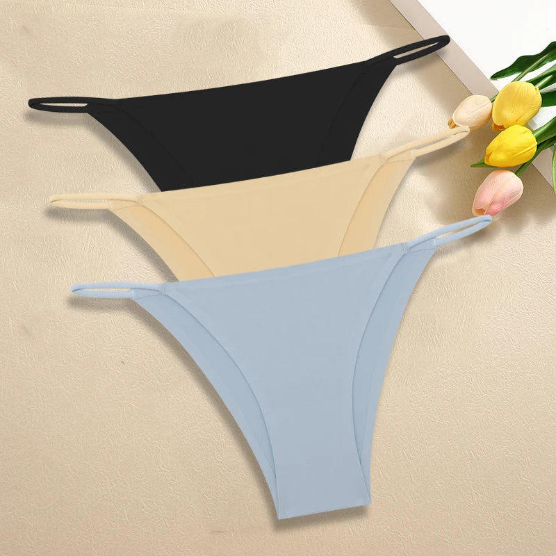 Set of 3 Ice Silk Ultra-Thin Seamless Women's Panties