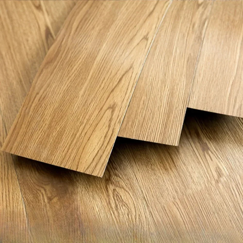 Self Adhesive PVC Wood Grain Floor Waterproof and Wear-resistant Balcony, Bathroom, Household Kitchen Floor Tiles 91X15CM