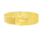 Gold Plated Engraved Flower Belt - Women's Body Jewelry