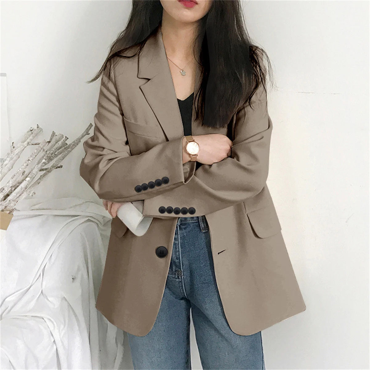 Korean autumn winter loose-fitting office women's blazer