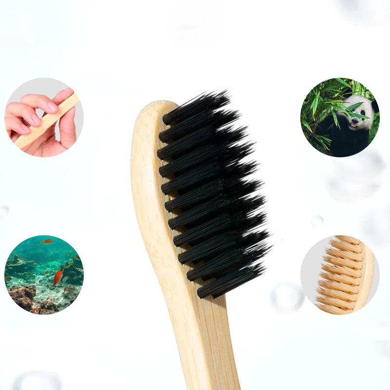 Bộ 10 Bàn Chải Tre Thiên Nhiên Mềm Mại An Toàn - Daisan Mart