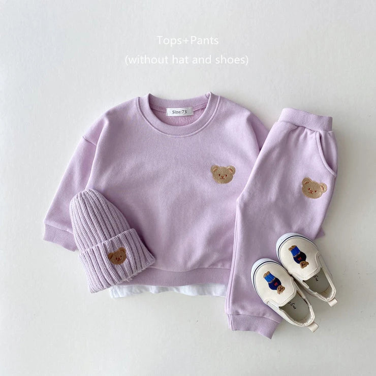 Baby Girl Boy Autumn Outfit Cute Sports Bear Shirt