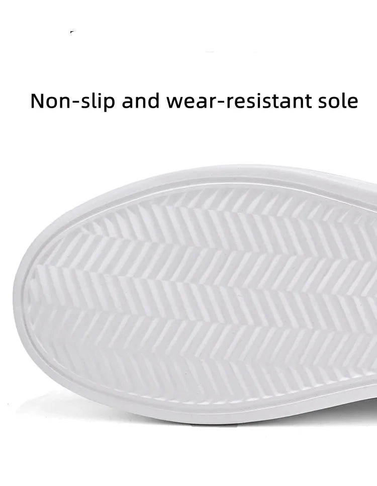 Classic White Sneakers for Men and Women, Comfortable Leather, Large Size