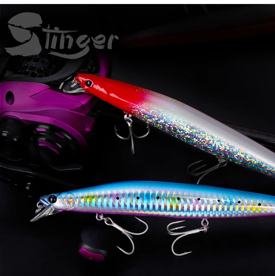 TSURINOYA Stinger 140S Fishing Lure Sinking Minnow DW92 140mm 26g Saltwater Seabass Ultra Long Casting Large Hard Baits Jerkbait