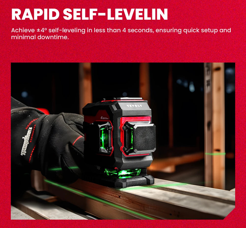 360° Máy Cân Mực Laser Xanh YEVOLT 12/16 Tia - Daisan Mart