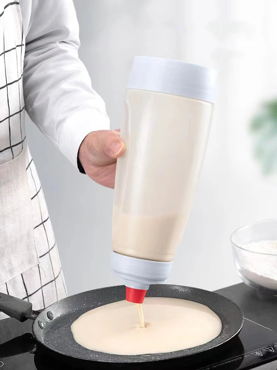 Pancake Batter Bottle Battler Mixer With Blender Ball Wire Whisk For Restaurant Baking Pancakes Cupcakes Muffins Crepes And More
