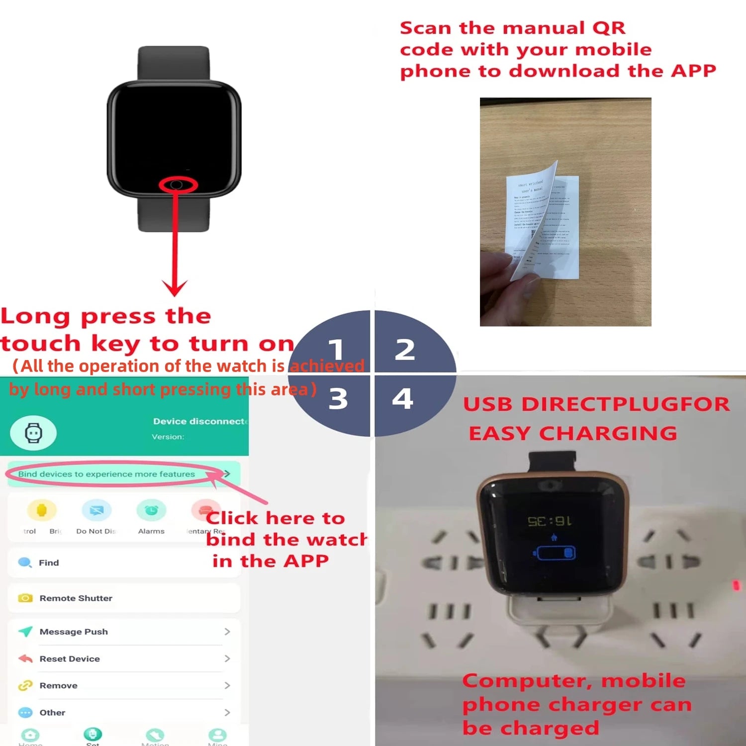 Đồng Hồ Thông Minh Bluetooth Theo Dõi Sức Khỏe