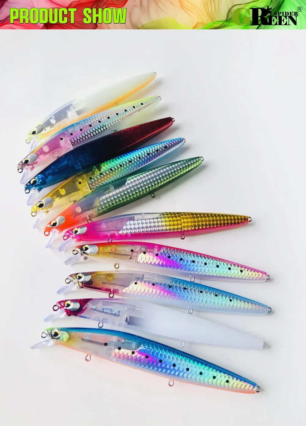 GREENSPIDER New UV 145mm/27g Floating Minnow Long Casting Hard Bait Flash Blade Wobbler Fishing Lure Sea Bass Lure