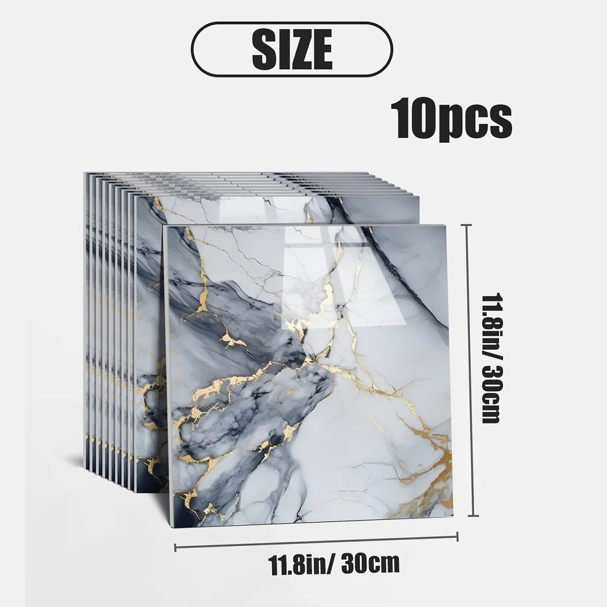 Self-adhesive 3D Wall Decoration Imitation Tile 30*30cm Wall Sticker Bathroom Waterproof Moisture-proof Marble Kitchen Wallpaper