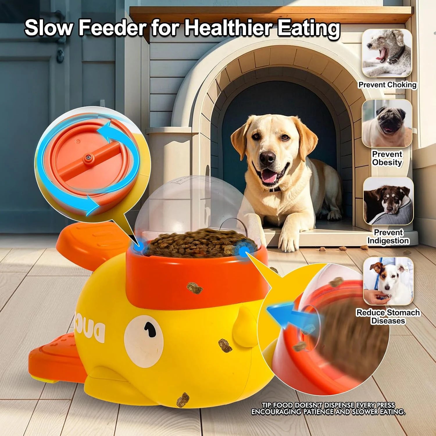 Pet Snack Feeder Dog Food Dispenser Automatic Feeder Puppy Cartoon Duck Design Used to Train Dogs Accessories Cats Cat Supplies - Daisan Mart