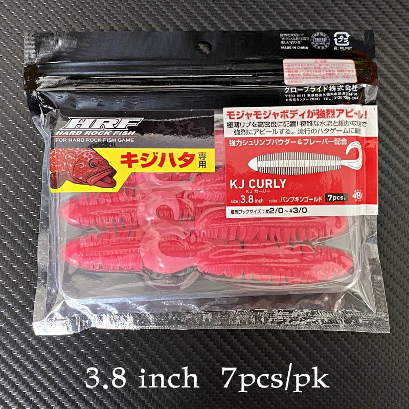 Mồi Giả Mềm KJ Curly 3.8 - Lure Câu Cá Biển 10cm