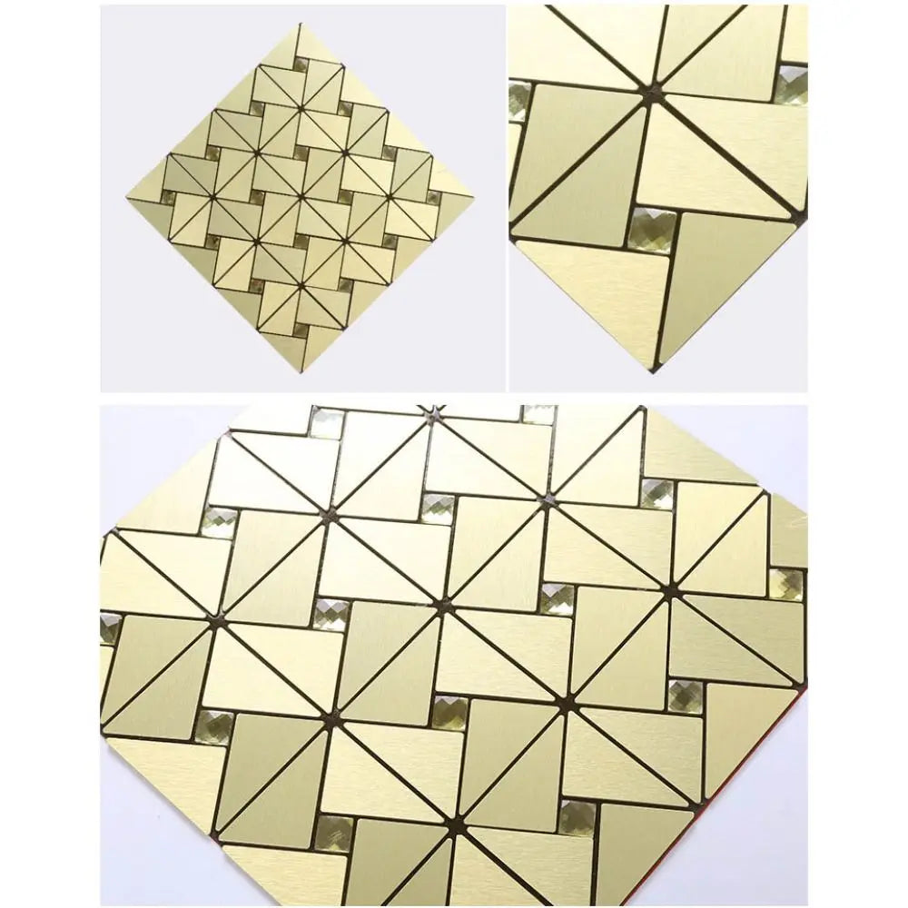 Home Decor Square Mosaic Sticker Aluminum Plastic Moisture-proof Tile Wall Sticker Waterpoof Self-adhesive Art Mural Bathroom