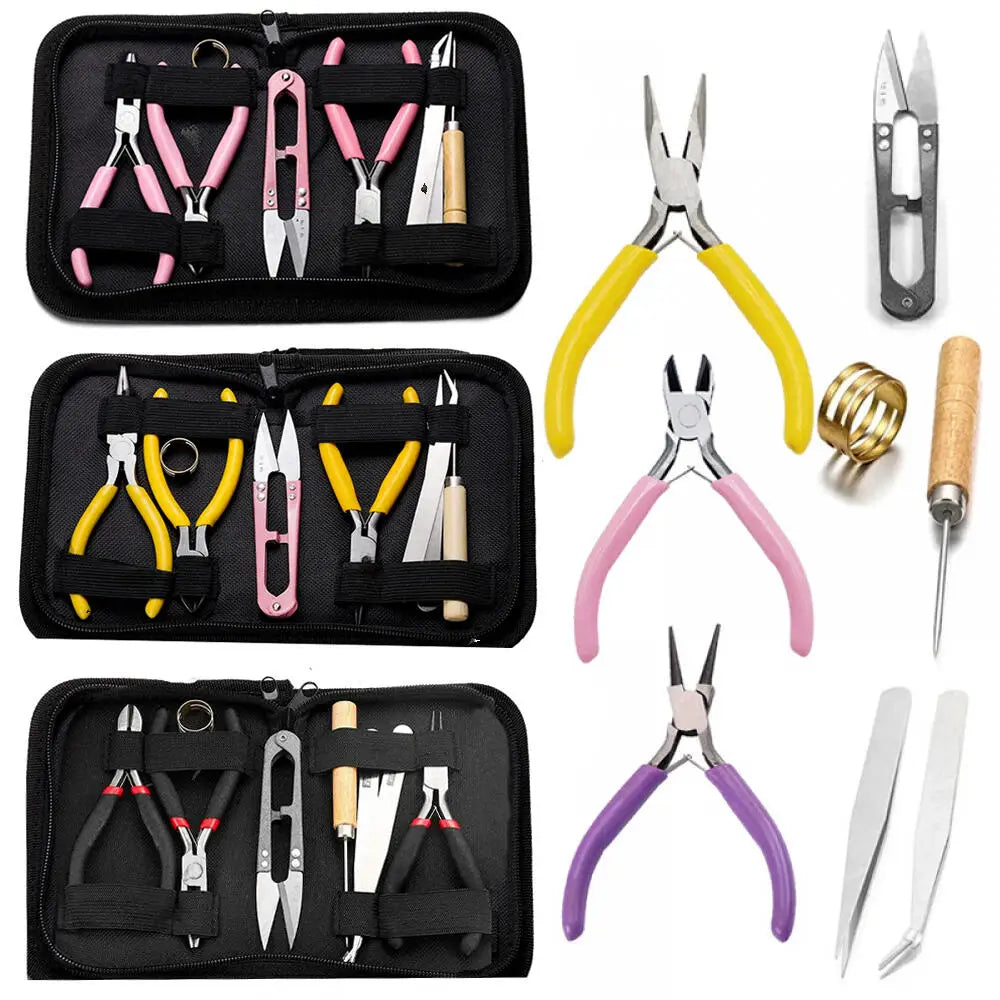 Jewelry Making Tool Set: Pliers, Scissors, Ring Opener, Helping Hand