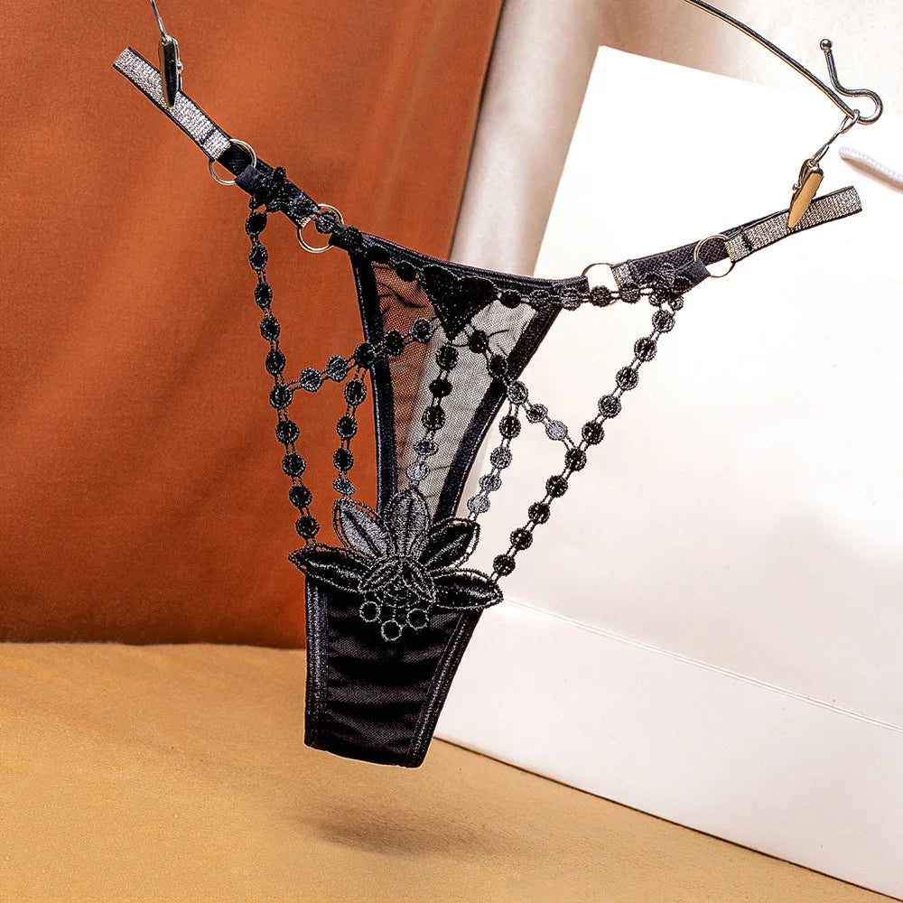 Women's panties Women's Sexy Lace Hollow out Thong Panties Low Waist Transparent G-String Underwear Breathable Female Intimates