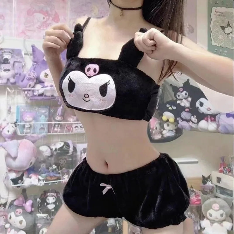 Kuromi Kawaii Winter Y2K Cosplay Pajamas For Women
