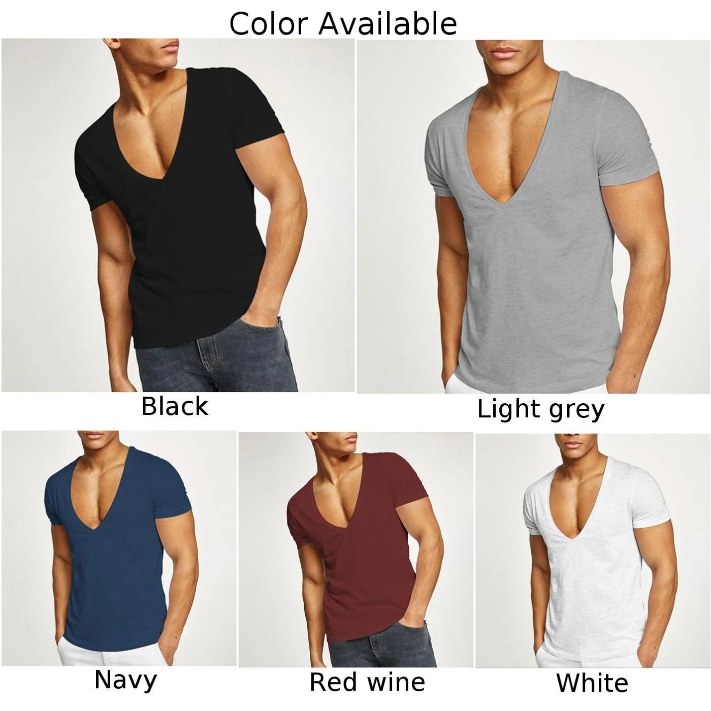 Áo Thun Nam Cơ Bản Hè V-Neck Tập Gym Thể Thao