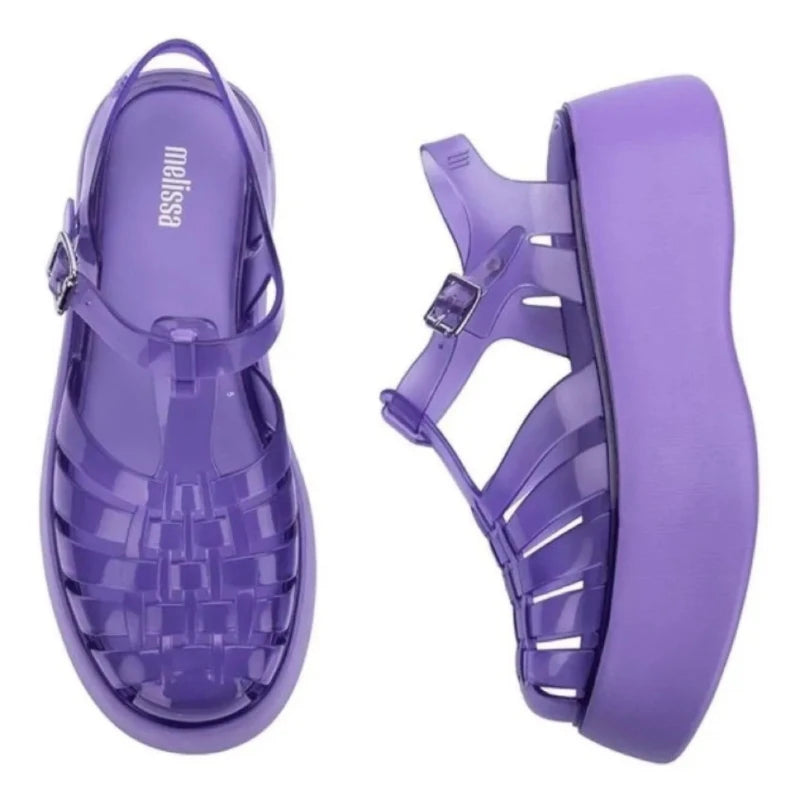 Sandal Nữ Mini Melissa 2025 Sóng Hoa Tim Retro