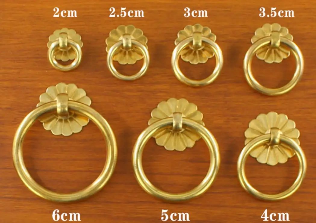 Xipeiyi Mini Handle Pulls Antique Copper Cabinet Ring Handles Chinese Brass Drawer Pulls - Daisan Mart