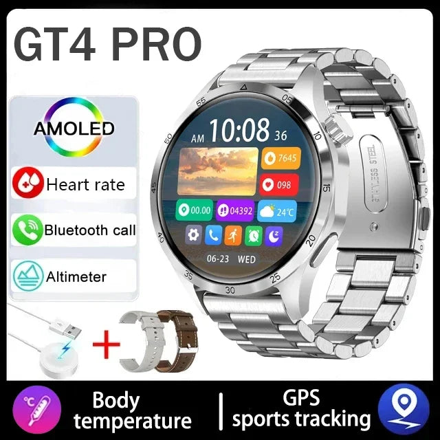 Đồng Hồ Thông Minh 4 Pro 2025 Màn AMOLED GPS NFC BT