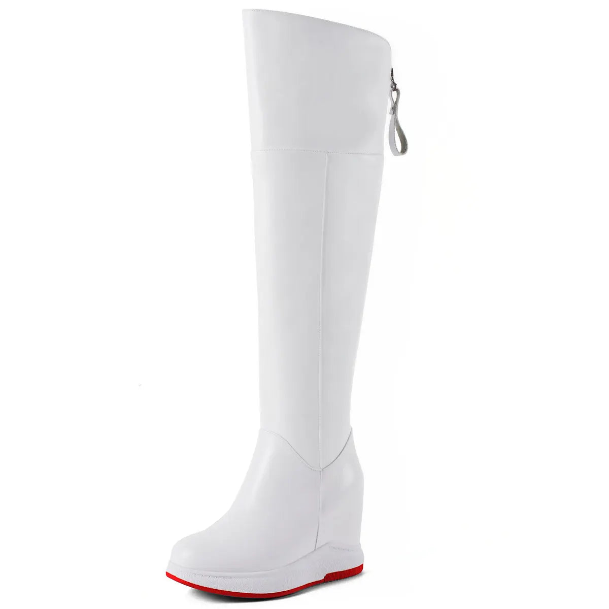 Genuine Leather High-Top Women's Shoes Large Size 44-46 Stylish