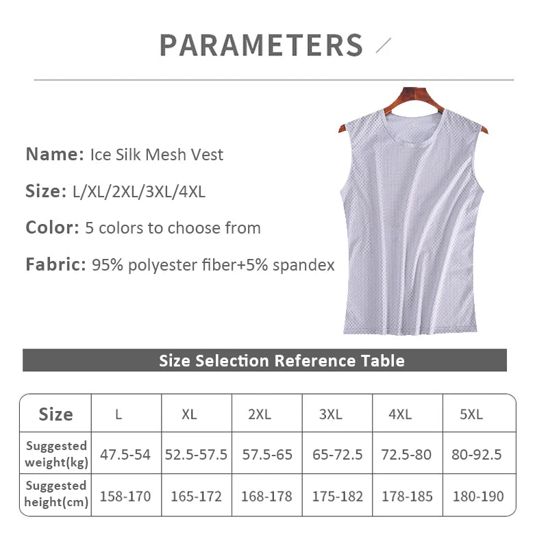 Men's Gym Sports Mesh Tank Top 5XL