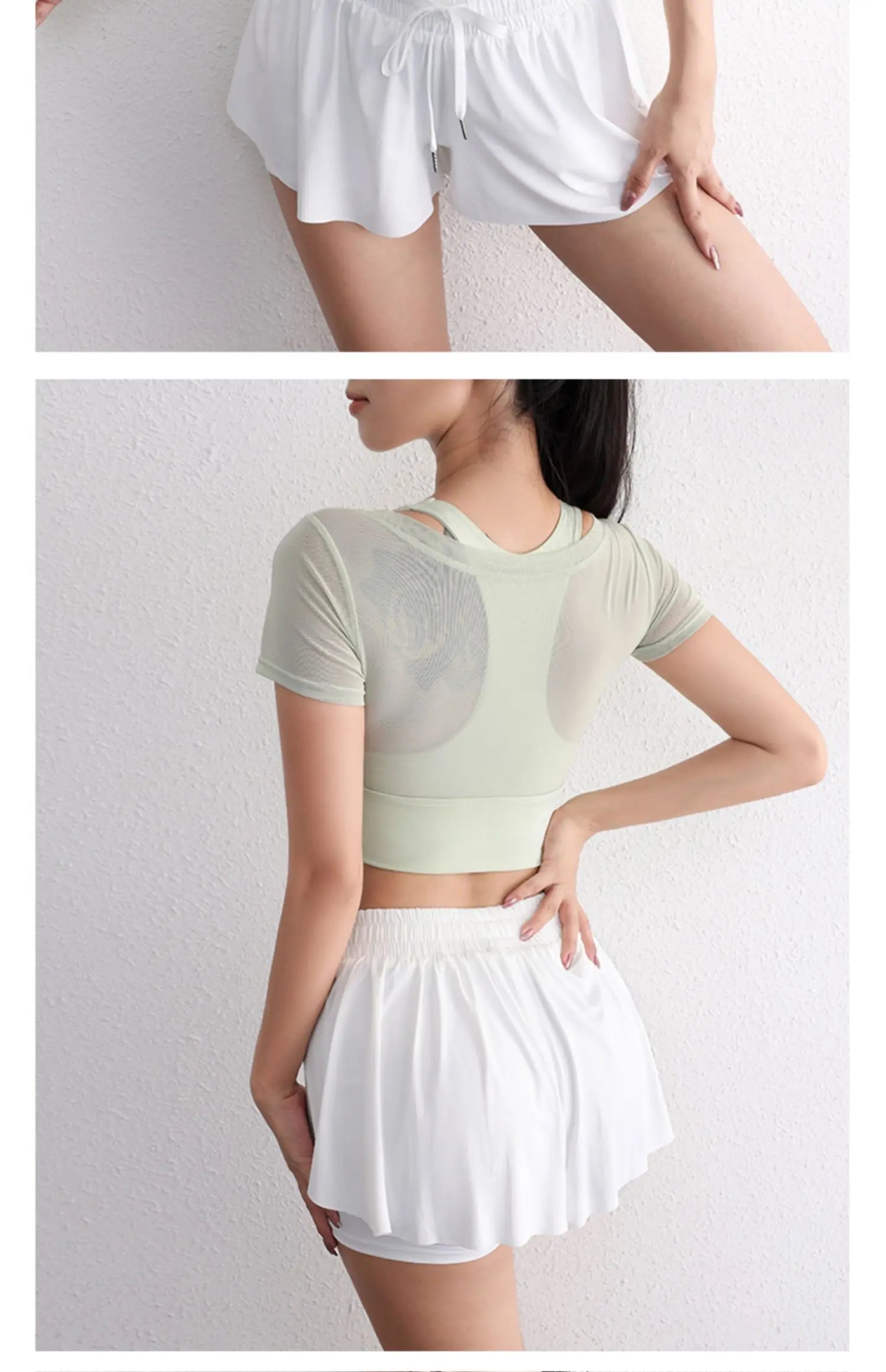 Áo Croptop Lưới Thoáng Tập Gym Nữ Năng Động Hè