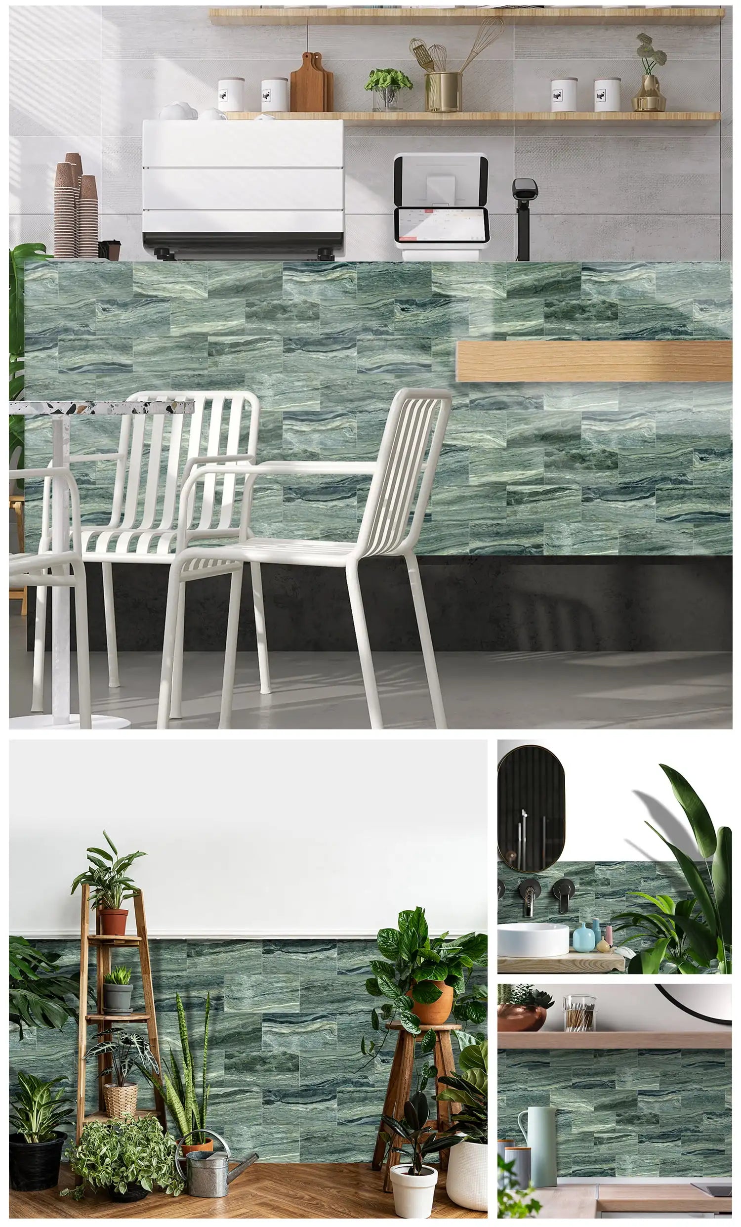 Self Adhesive Foam Ceramic Tile Stickers Bathroom Kitchen Waterproof Anti Fouling Thickened Wall Decoration Marble Decals