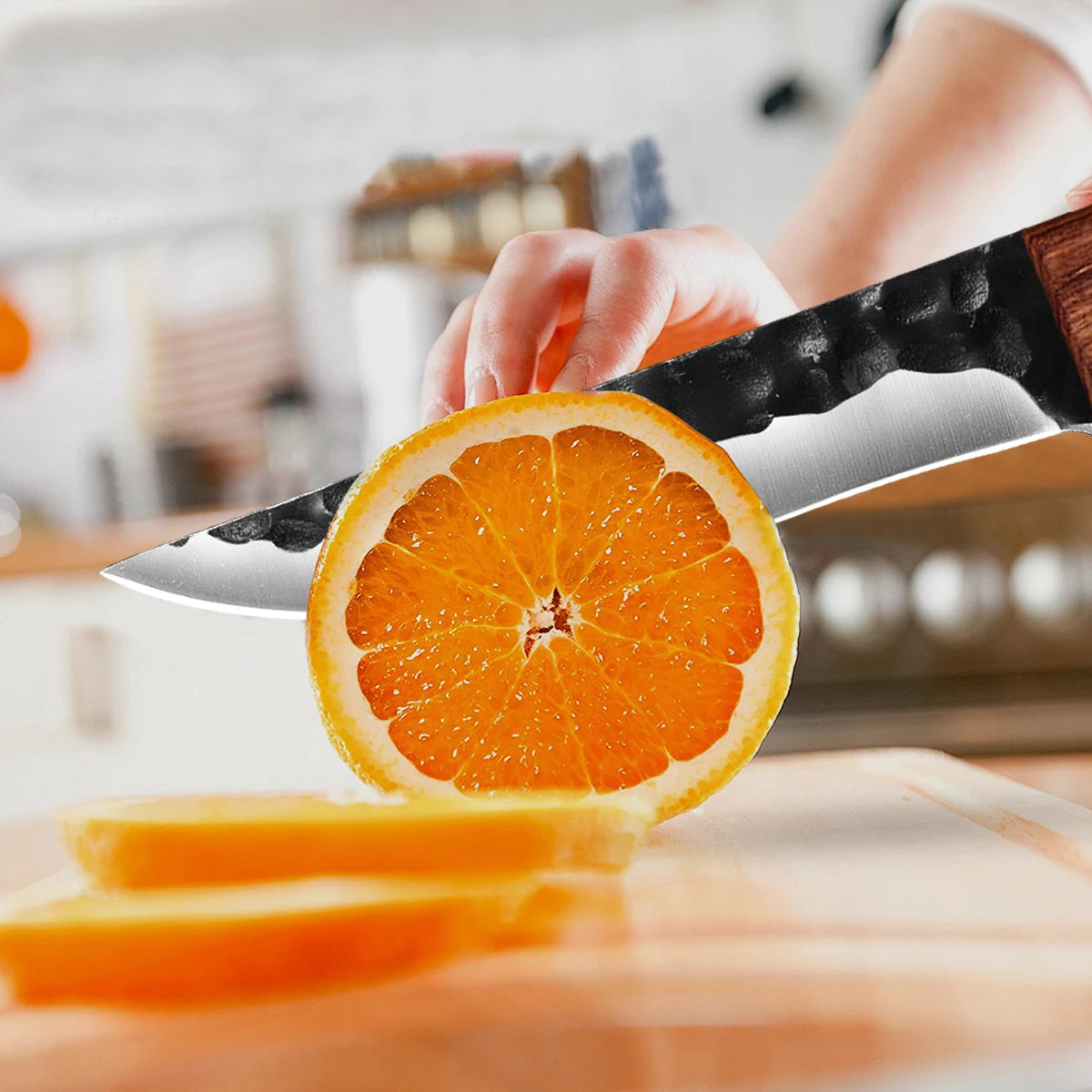 6.5" Forged Knife Stainless Steel Boning Butcher Knife Meat Cleaver Fishing Knife Professional Chef Knife with Sheath