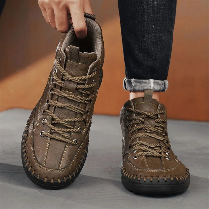 High Quality Men's Handmade Leather Shoes - Size 38-48, Anti-Slip