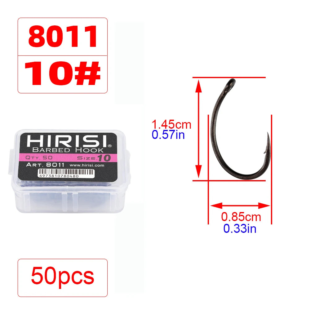 Lưỡi Câu Cá Hirisi 50 Móc Thép Carbon PTFE Chống Gỉ