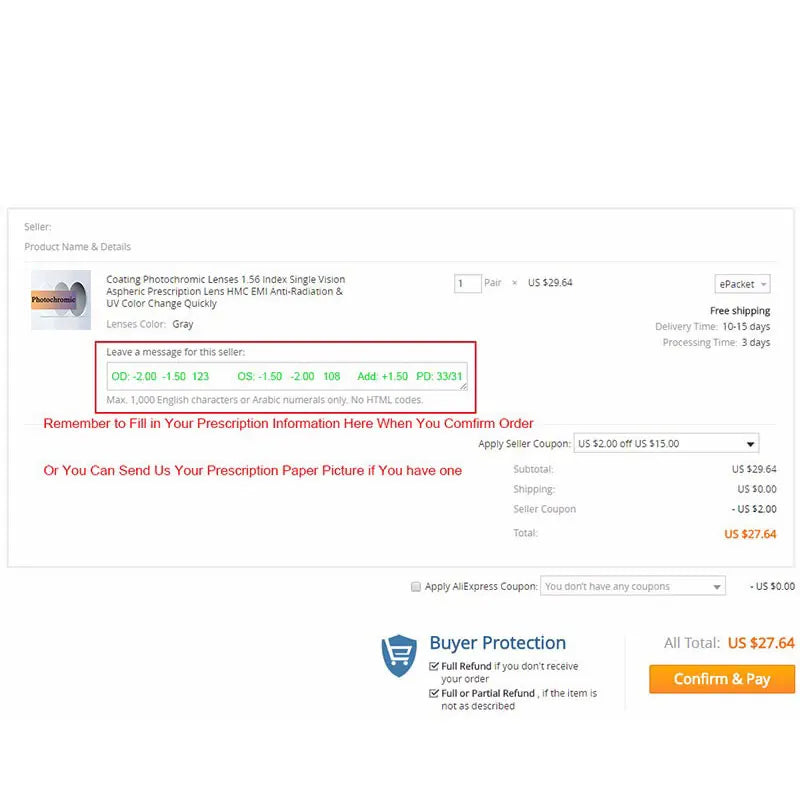 A Pair Of Optical Tinted Lens Dyed Myopia Presbyopia Aspheric Prescription Scratch-resistant 1.56 1.61 1.67 Index - Daisan Mart